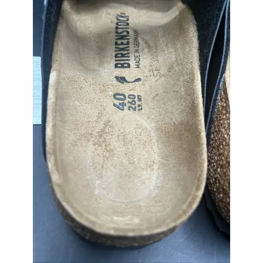 Birkenstock 2 straps adjustable sandals Flip Flops EUR Sz 40 Black NWOB